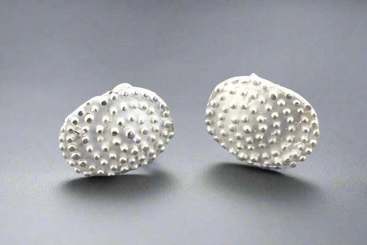 Organic Spiral Silver Stud Earrings - Hypoallergenic & Stylish for Everyday Wear | Perfect for Casual, Office & Party Outfits