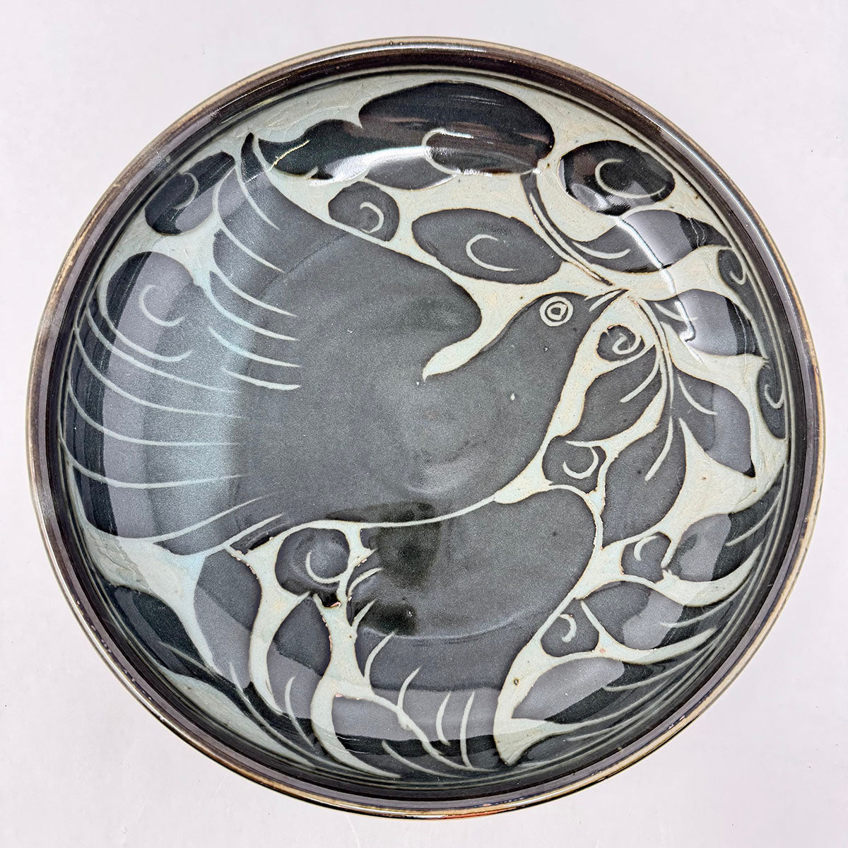 Handcrafted Miranda Thomas Carved Bird Bowl - Unique Ceramic Serving Bowl for Home Decor, Dining & Gift Giving - Perfect for Salads, Fruits & Entertaining