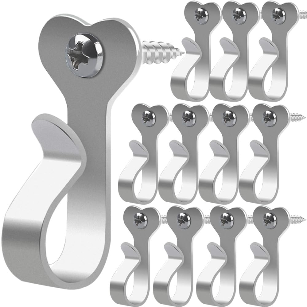 Stainless Steel Outdoor String Light Hooks - 40 Pack Weatherproof Hangers for Fairy Lights, LED Party Lights & Christmas Decorations - Perfect for Patio, Garden, Backyard & Holiday Lighting Displays