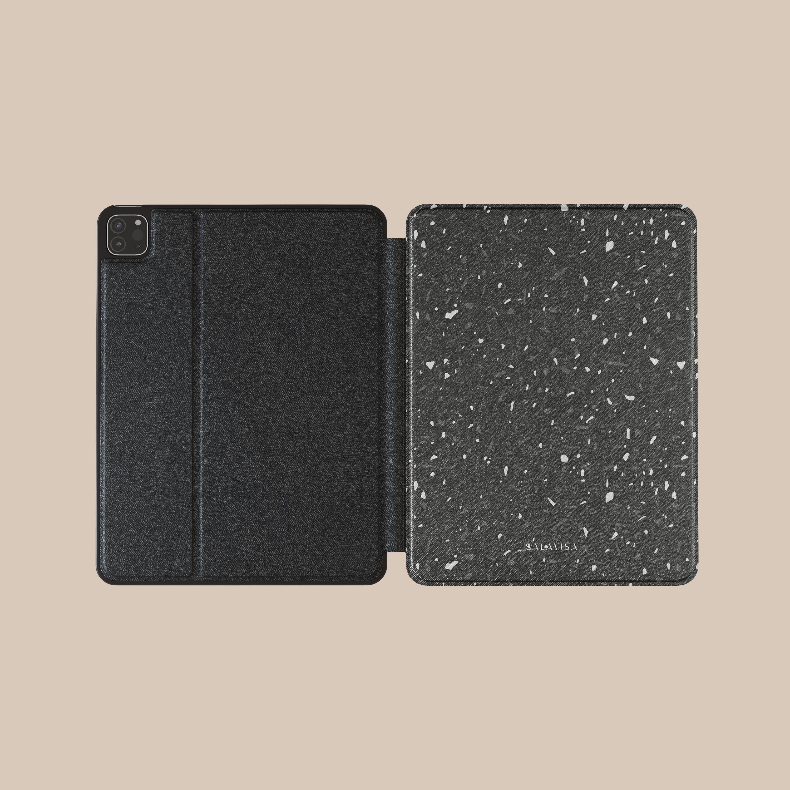 Black Terrazzo iPad Case - Durable & Stylish Protective Cover for iPad Pro/Air/Mini - Perfect for Work, Travel & Everyday Use