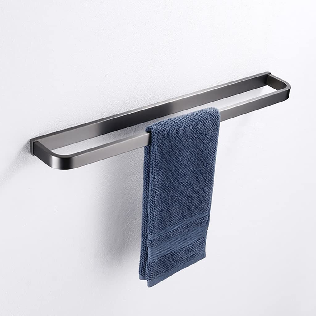 Nordic Gun Gray 304 Stainless Steel Towel Rack - Single Rod Bathroom Hardware for Modern & Minimalist Homes - Perfect for Bathrooms, Kitchens, and Laundry Rooms