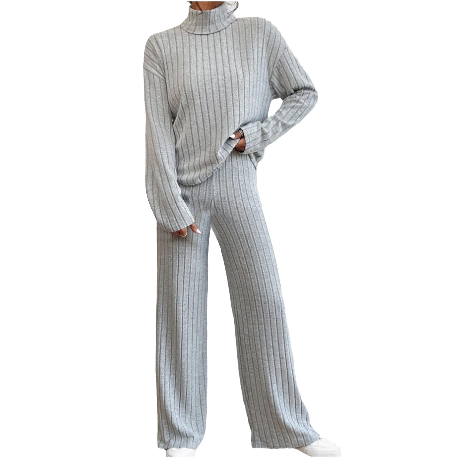 Women's Waffle Knit Two Piece Outfit Set - Half Zip Turtleneck Long Sleeve Top & Soft Lounge Shorts - Comfy Casual Loungewear for Home, Yoga & Weekend Wear