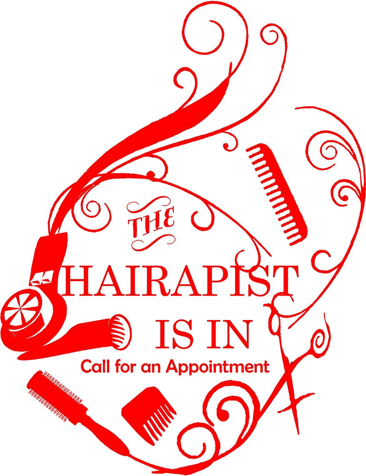 Professional Hairapist Wall Sticker for Cosmetology & Beauty Salons - Vibrant Red Decal | Perfect for Salon Decor, Barber Shops & Beauty Studio Branding