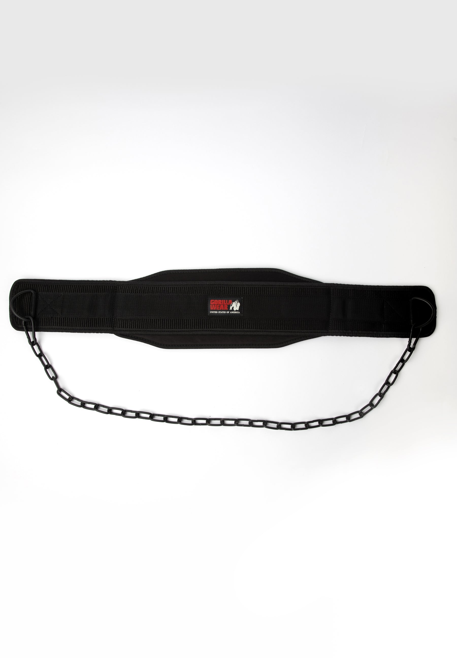 Gorilla Wear Nylon Dip Belt for Weightlifting - Heavy Duty Black Strength Training Belt for CrossFit, Gym & Home Workouts