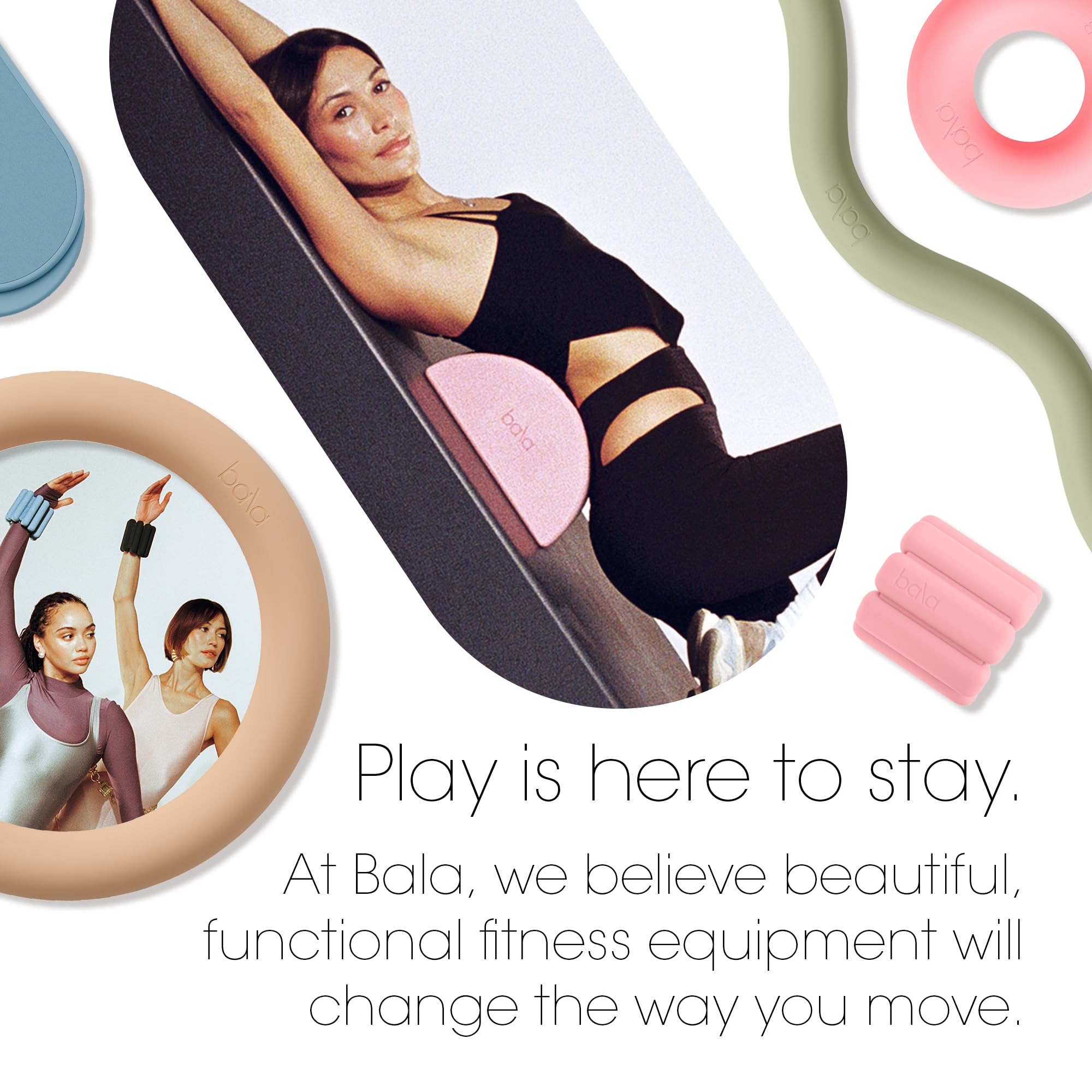 Bala Balance Blocks 2 Pack - Non-Slip Yoga Blocks for Stretching, Exercise & Home Workouts - Semi-Circular Yoga Accessories for Women & Men - Perfect for Yoga, Pilates & Fitness Training