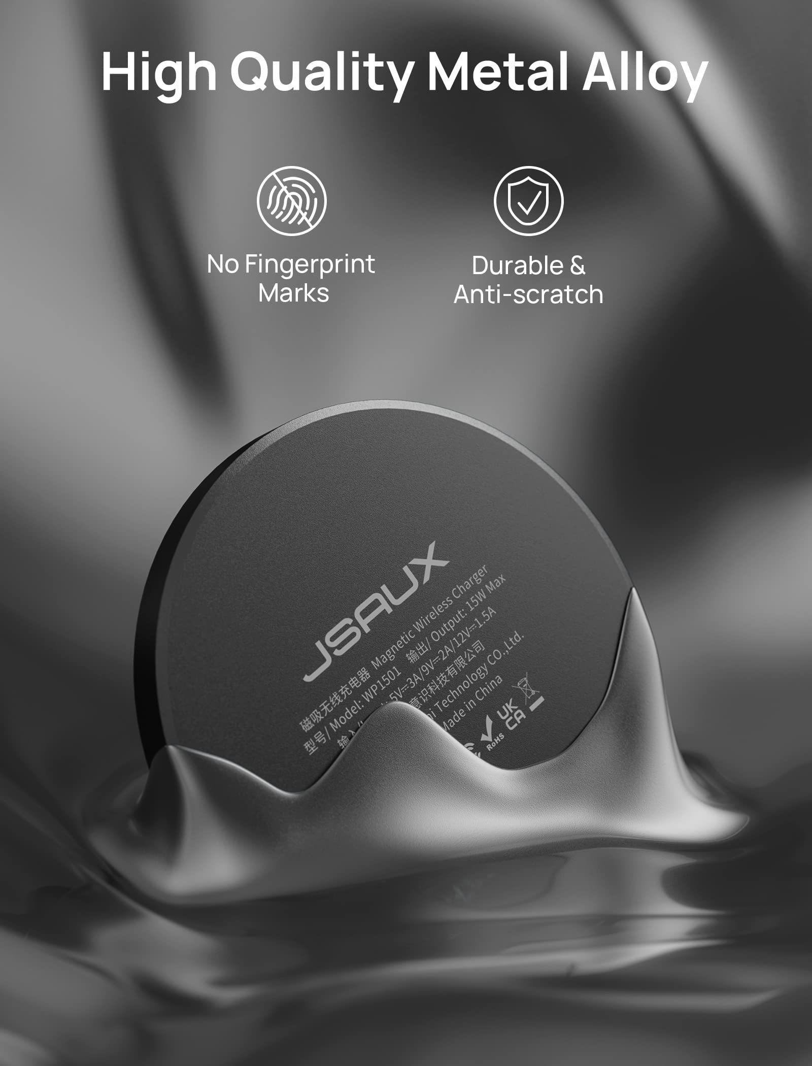 JSAUX 2-Pack Magnetic Wireless Charger - Compatible with MagSafe for iPhone 16/15/14/13/12 Series & AirPods - Fast Wireless Charging Pad for Home, Office & Travel (Black)
