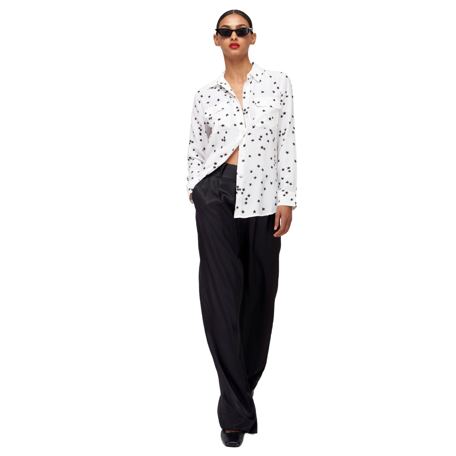 Women's Slim Fit Signature Button Down Shirt - Professional Office Wear & Casual Outfit Essential
