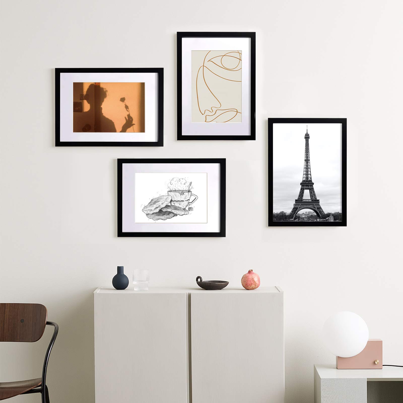 Premium Solid Wood A2 Poster Frame - Black Picture Frame with Mount for A3 Photos | Wall Art Display for Home, Office & Gallery Decor