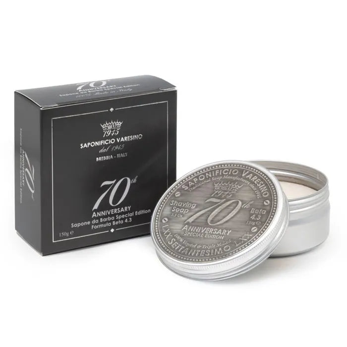 Saponificio Varesino 70th Anniversary Shaving Soap - 150g Luxury Vegan Shaving Cream for Men - Perfect for Wet Shaving & Beard Care Gifts