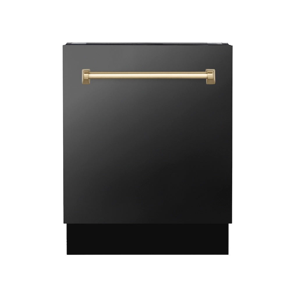 ZLINE Autograph Edition 48-Inch Professional Kitchen Package - Black Stainless Steel Dual Fuel Range, Range Hood & Dishwasher with Champagne Bronze Accents (3AKP RABRHDWV48 CB) | Premium Cooking Set for Modern Kitchens, Restaurant-Style Experience at Home