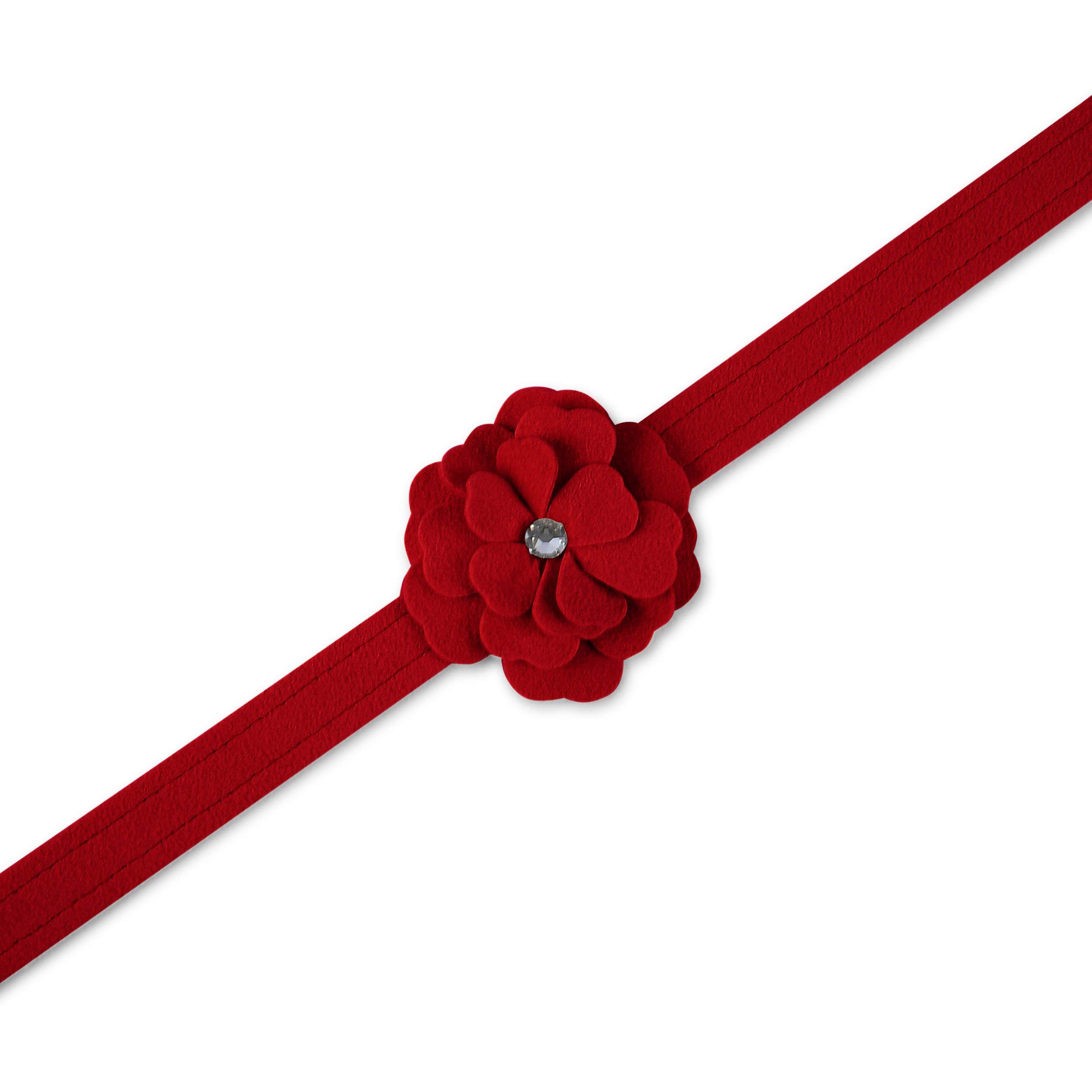 Premium Ultrasuede Dog Leash - Susan Lanci Designs Tinkies Garden Flower Pattern, 4FT Durable & Stylish Pet Walking Lead for Small to Medium Dogs - Perfect for Daily Walks, Park Visits & Outdoor Adventures (Red)