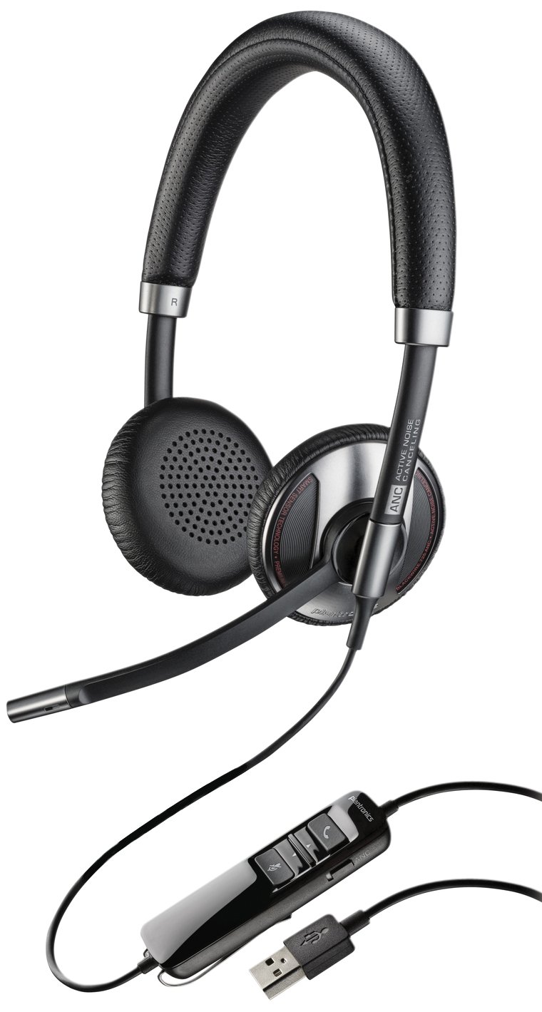Plantronics 202581-01 Wired Headset with Noise-Canceling Mic - Silver/Black - Office, Call Center & Remote Work Headphones for Clear Communication