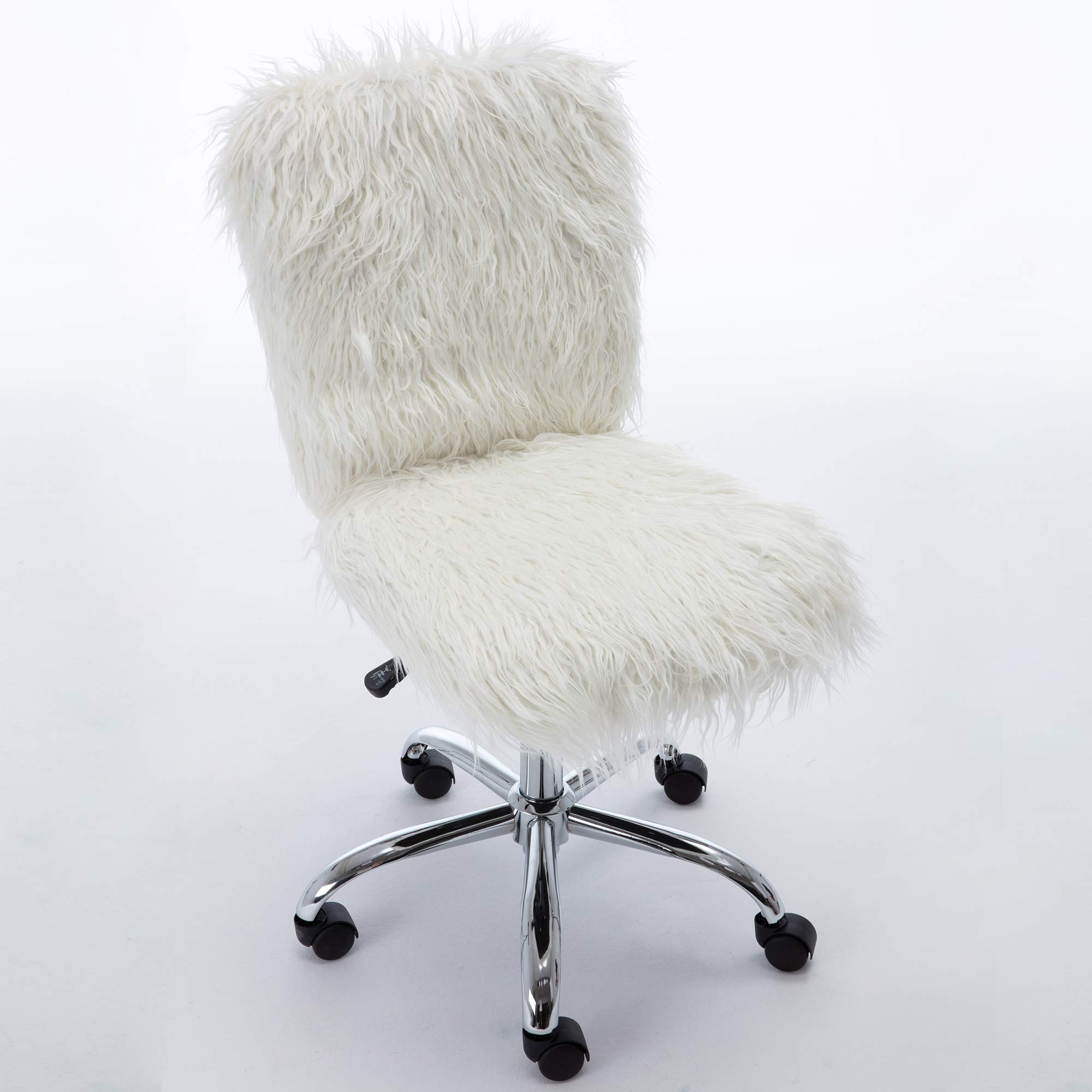 Beyamis Armless Office Chair - White Ergonomic Desk Chair for Home & Office - Comfortable Computer Chair for Work, Study, and Gaming