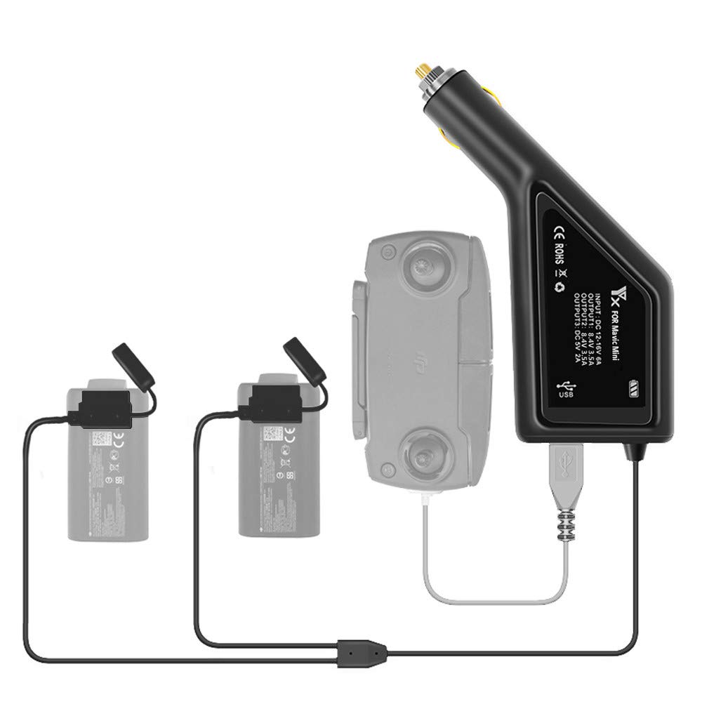 IFOTIME Universal USB Battery Charger for DJI Mavic Drone Remote Controller - Compact Multi-Port Charging Hub for Mini RC Helicopters & Flying Toys (Black) - Perfect for Travel, Outdoor Adventures & Drone Enthusiasts
