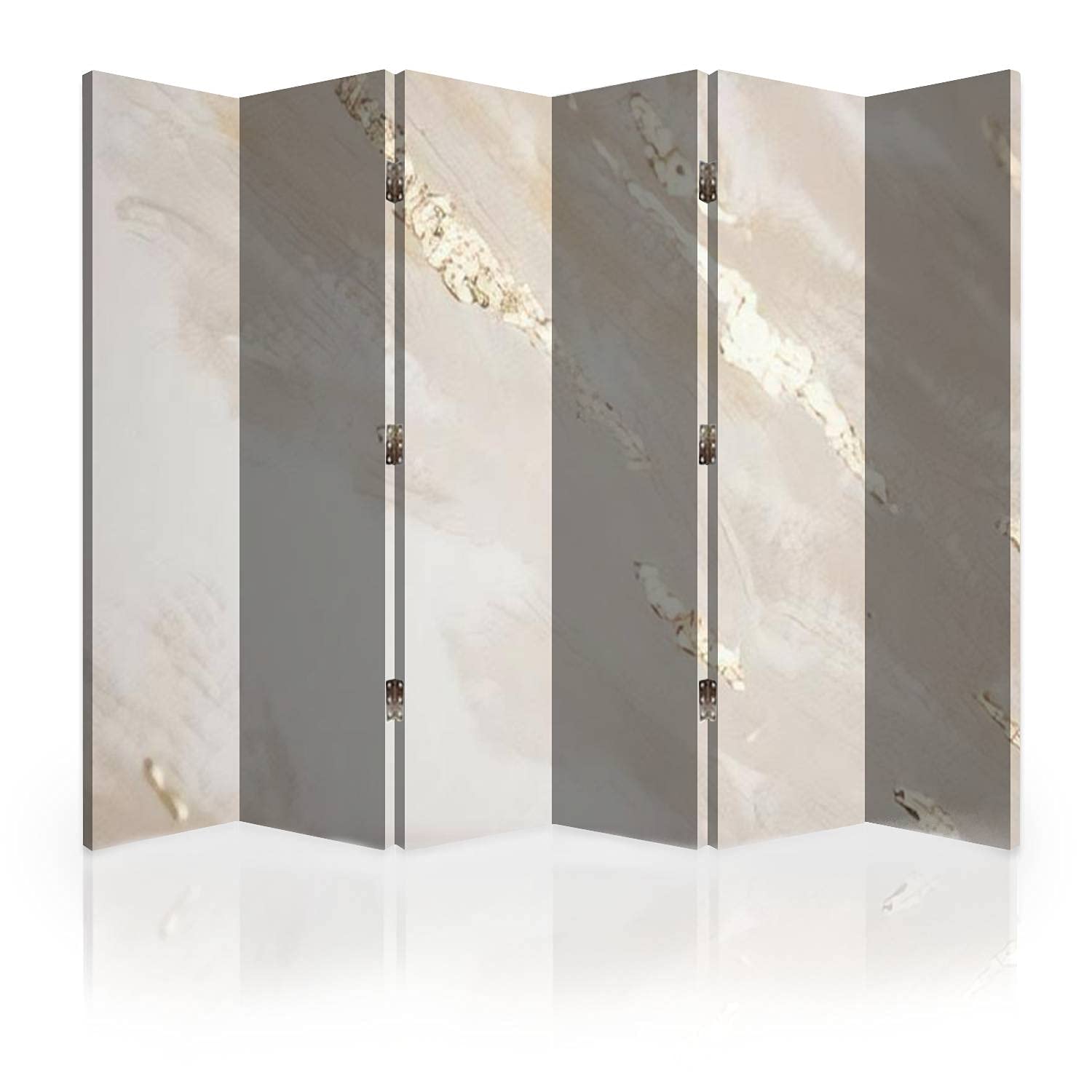 6-Panel Folding Room Divider Screen - Elegant Christmas Background with Blurred Abstract Art & Gold Foil Design | Privacy Partition & Wall Separator for Home, Office, and Event Decor