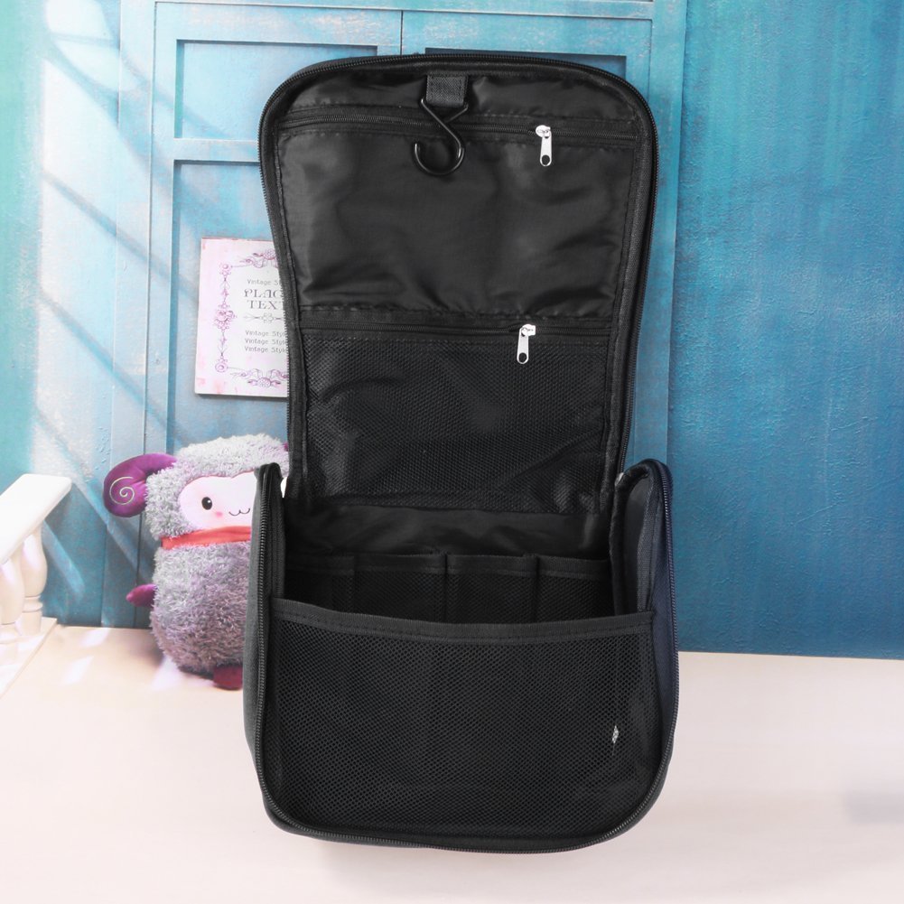Portable Hanging Cosmetic Bag for Travel & Home - Large Capacity Makeup Organizer with Pockets for Cosmetics, Brushes, Toiletries & Jewelry (1PC) | Perfect for Vacation, Gym & Daily Use