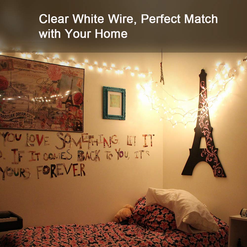 600 Count 139.2ft Brizled Connectable Christmas Lights - UL Certified 120V Incandescent Mini String Lights with White Wire & Warm White Glow | Perfect for Christmas Tree, Wedding, Bedroom, Porch, and Holiday Decorations