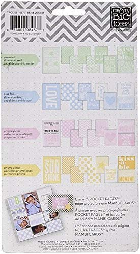 me & my BIG ideas Pocket Pages Pocket Card - To The Moon and Back | Scrapbooking Journal Cards for Memory Keeping & Planner Decorations