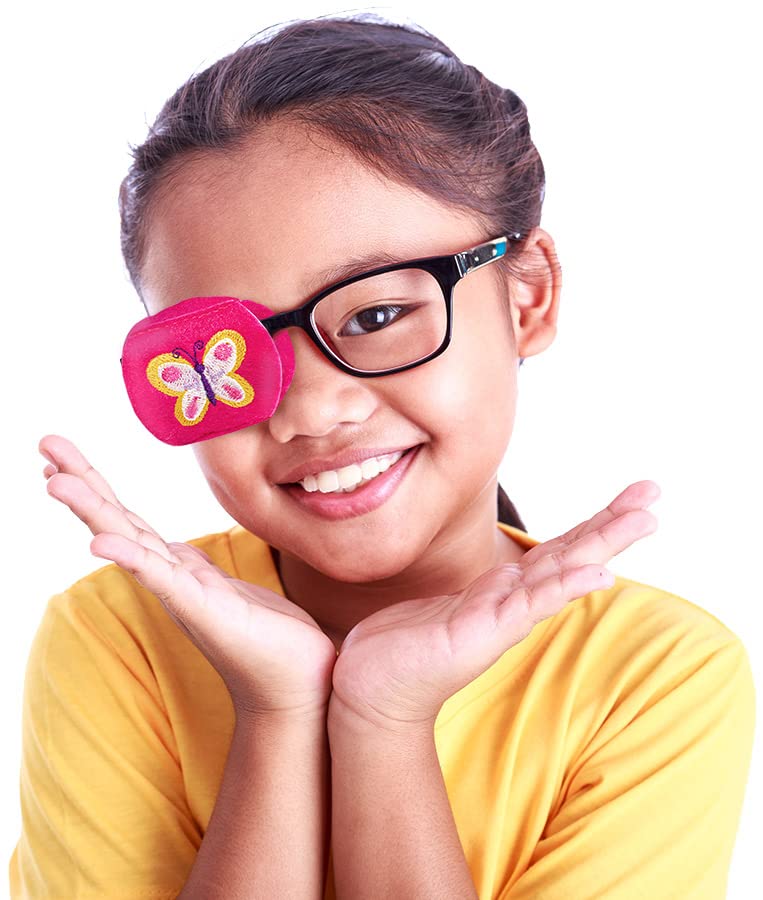 Kids Butterfly Eye Patch for Right Eye Coverage - Soft & Comfortable Eye Patch for Amblyopia, Lazy Eye Treatment - Perfect for Reading, Watching TV & School Activities