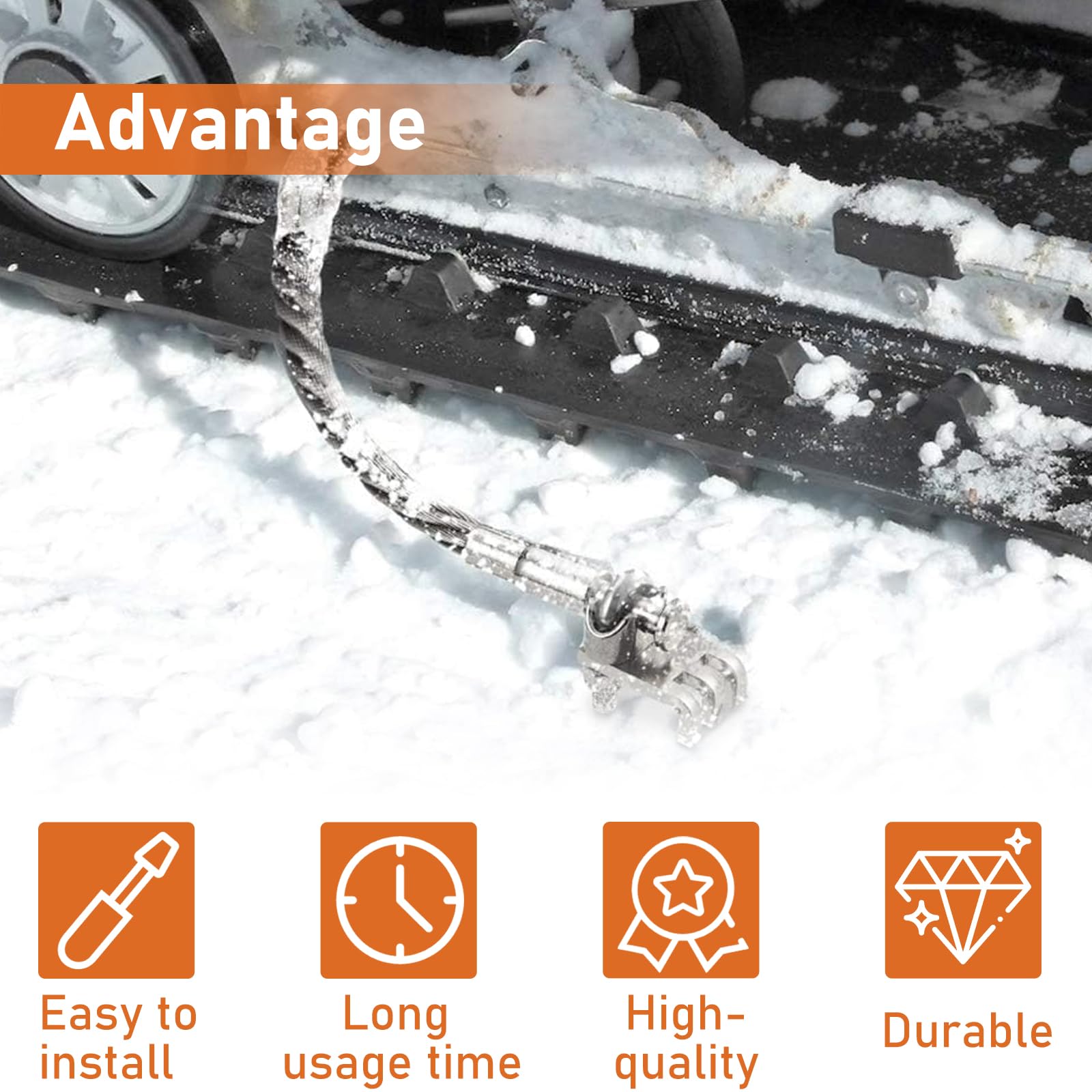 Premium Snowmobile Ice Scratchers with Claw - Compatible with Polaris, Arctic Cat, Ski-Doo & Lynx - Fits Reverse/Non-Reverse Models (Track Height 2.5