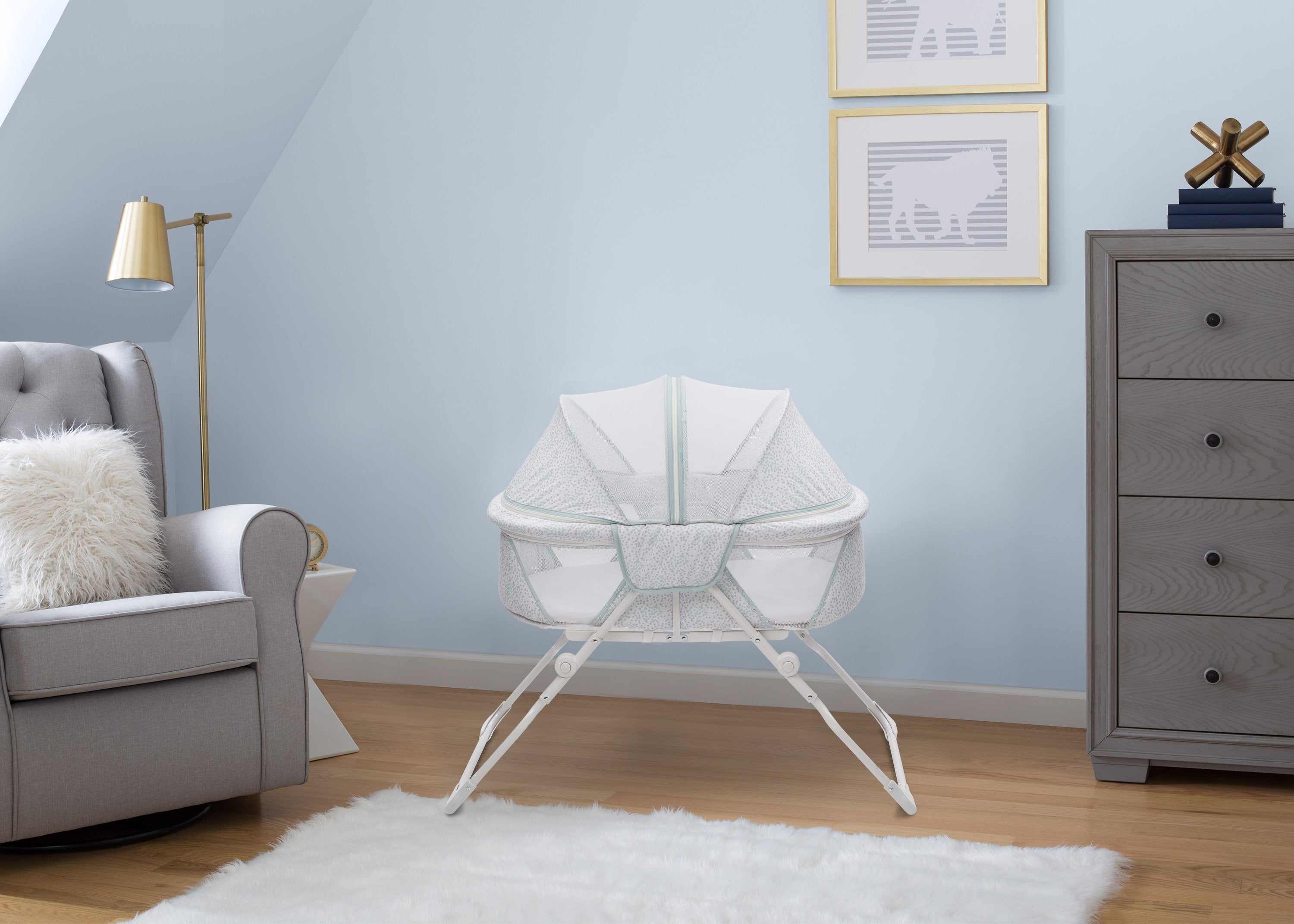 EZ Fold Ultra Compact Travel Bassinet - Portable Baby Crib for Newborns & Infants | Lightweight & Easy Setup | Perfect for Travel, Camping & Home Use