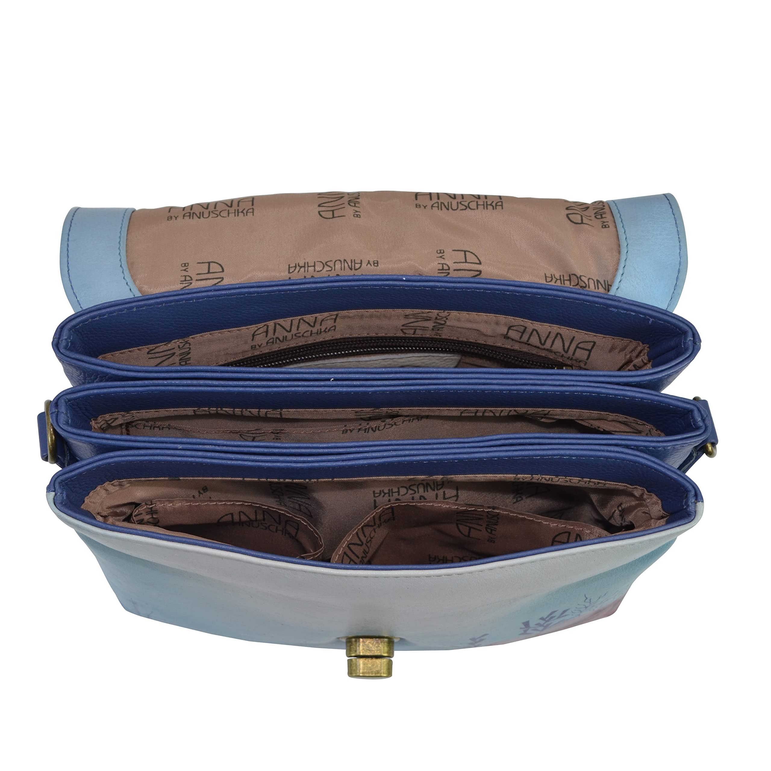 Anna by Anuschka Hand-Painted Leather Crossbody Bag - Unique Artistic Design for Women | Perfect for Travel, Shopping & Everyday Use