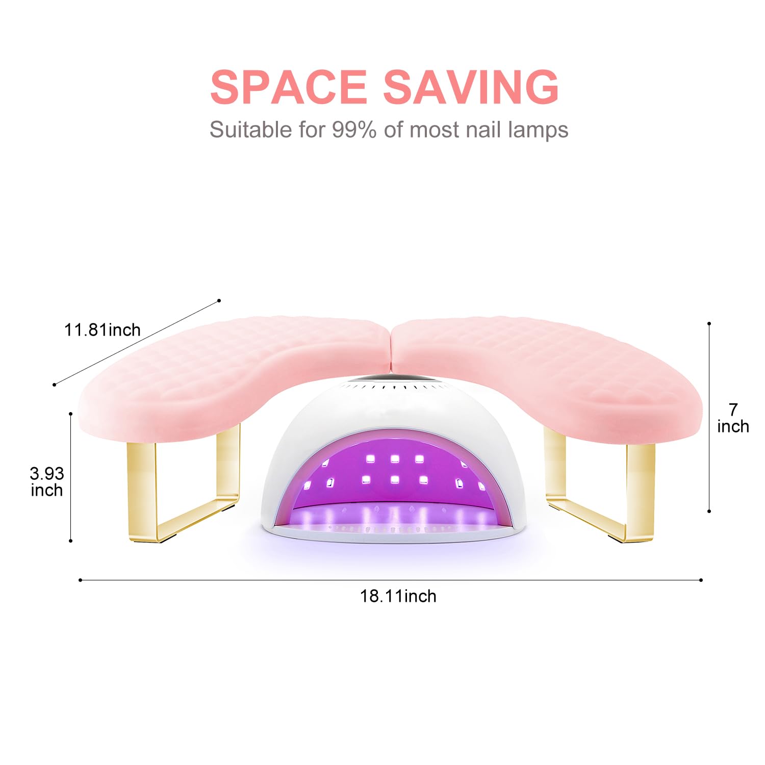 Soft Memory Foam Nail Tech Hand Rest - U-Shaped Manicure Arm Support Cushion with Detachable Bracket for Acrylic Nails & Gel Polish (Pink) | Perfect for Salon Professionals & Home Nail Care