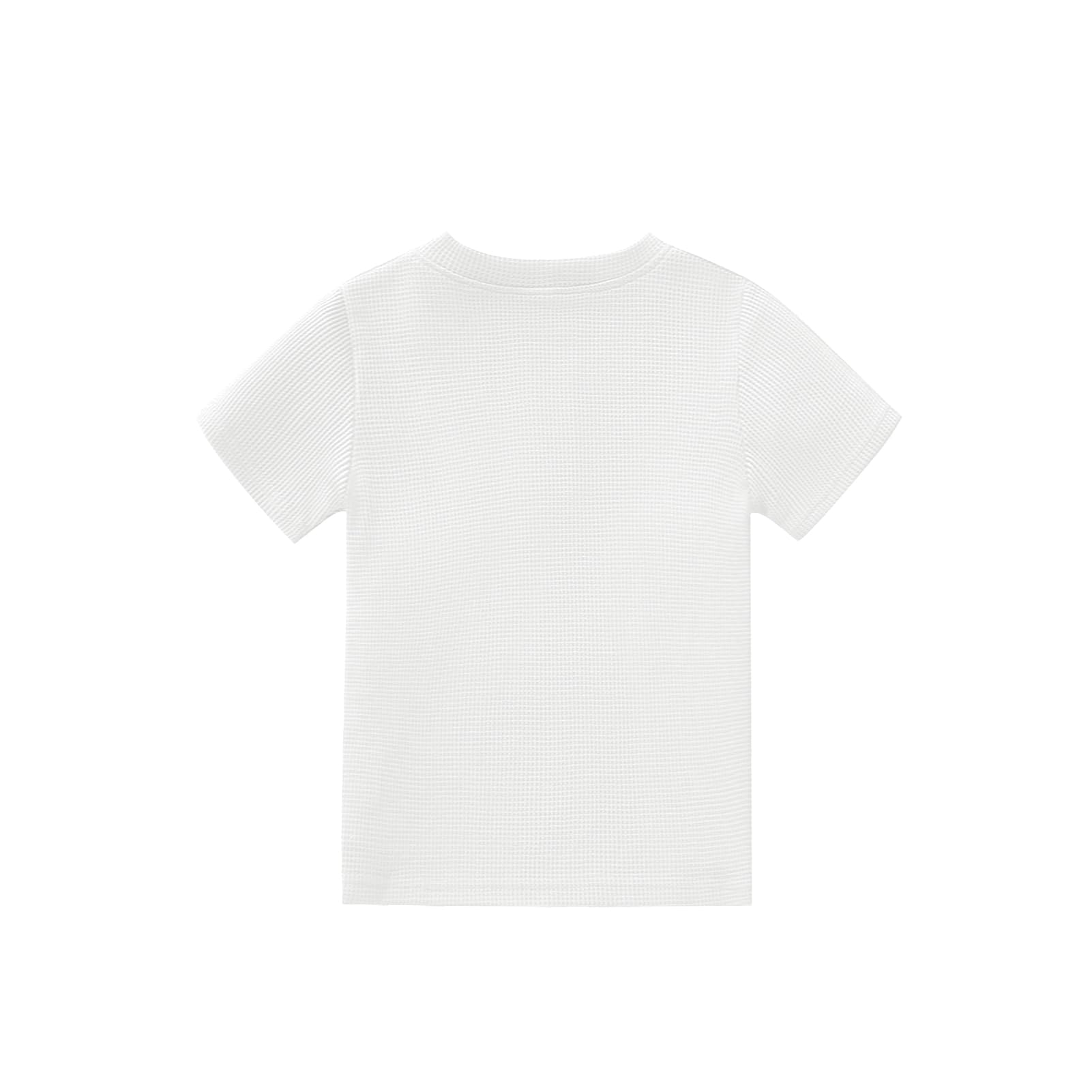 XMWEALTHY Baby Boys' 2-Pack Waffle Knit Short Sleeve Henley Shirts - Soft Cotton Toddler Tops for Playdates & Everyday Wear