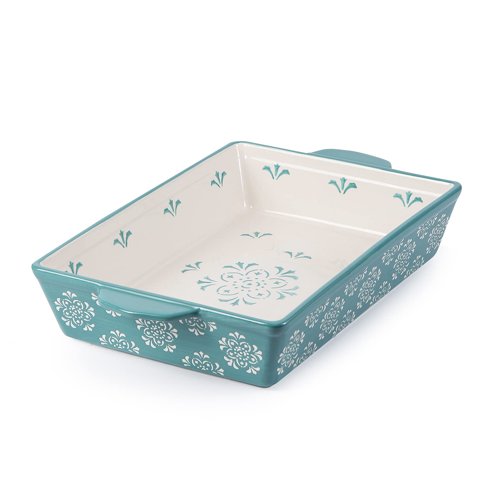 **9x13 Inch Ceramic Casserole Dish with Handles - Nonstick Oven Safe Baking Pan for Lasagna, Casseroles & More - Turquoise Kitchen Bakeware for Home Cooking & Entertaining**