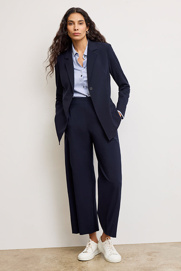 Elena Travel Culotte Pants - OrigamiTech Wrinkle-Free Dark Navy for Women | Perfect for Business Trips & Casual Outings