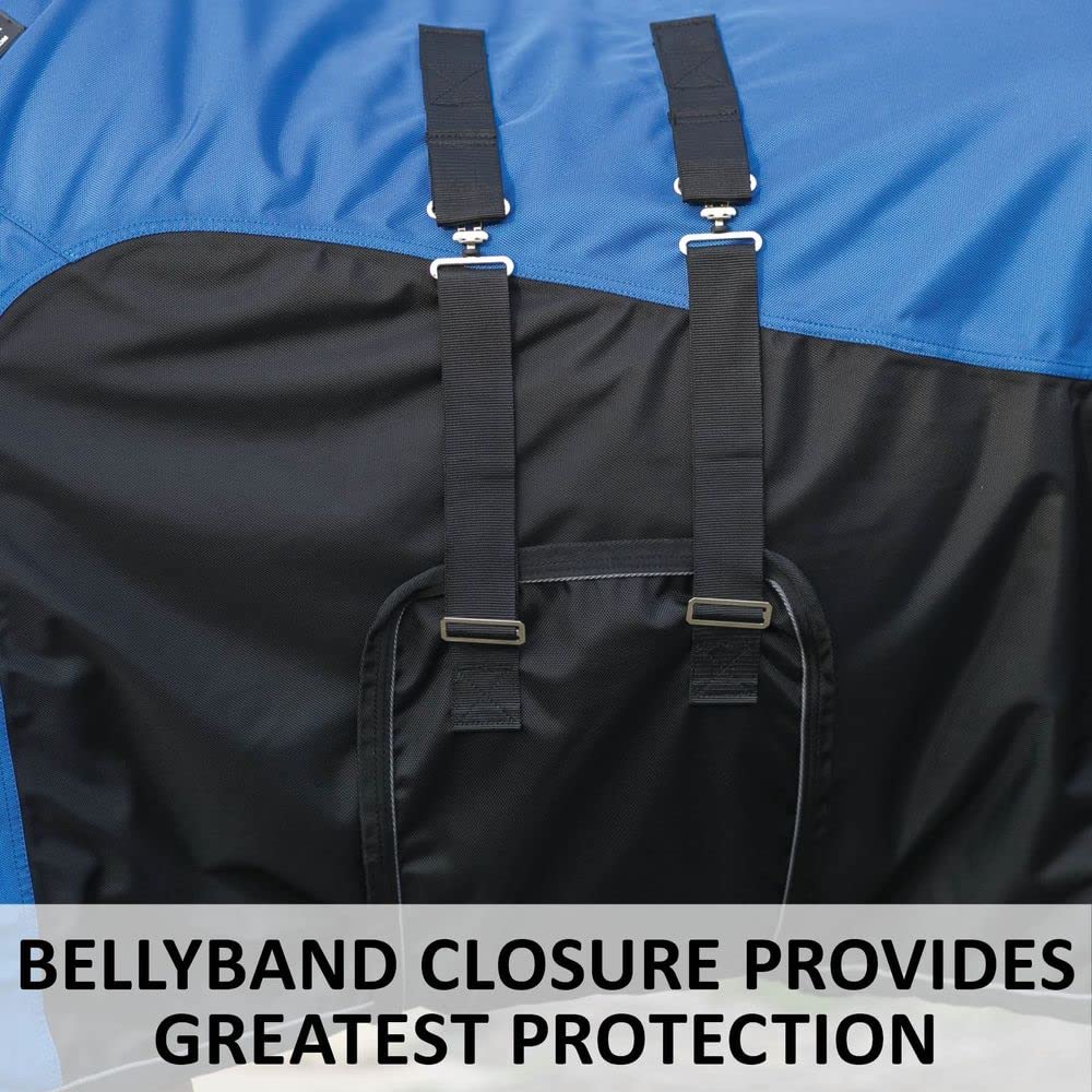 Warrior VTEK Adjusta-Fit Bellyband Horse Turnout Blanket - Waterproof Winter Horse Blanket with VTEK Wither Relief Technology | Keeps Horses Dry in Rain & Snow | Ideal for Cold Weather Riding, Stable Blanket & Outdoor Turnout