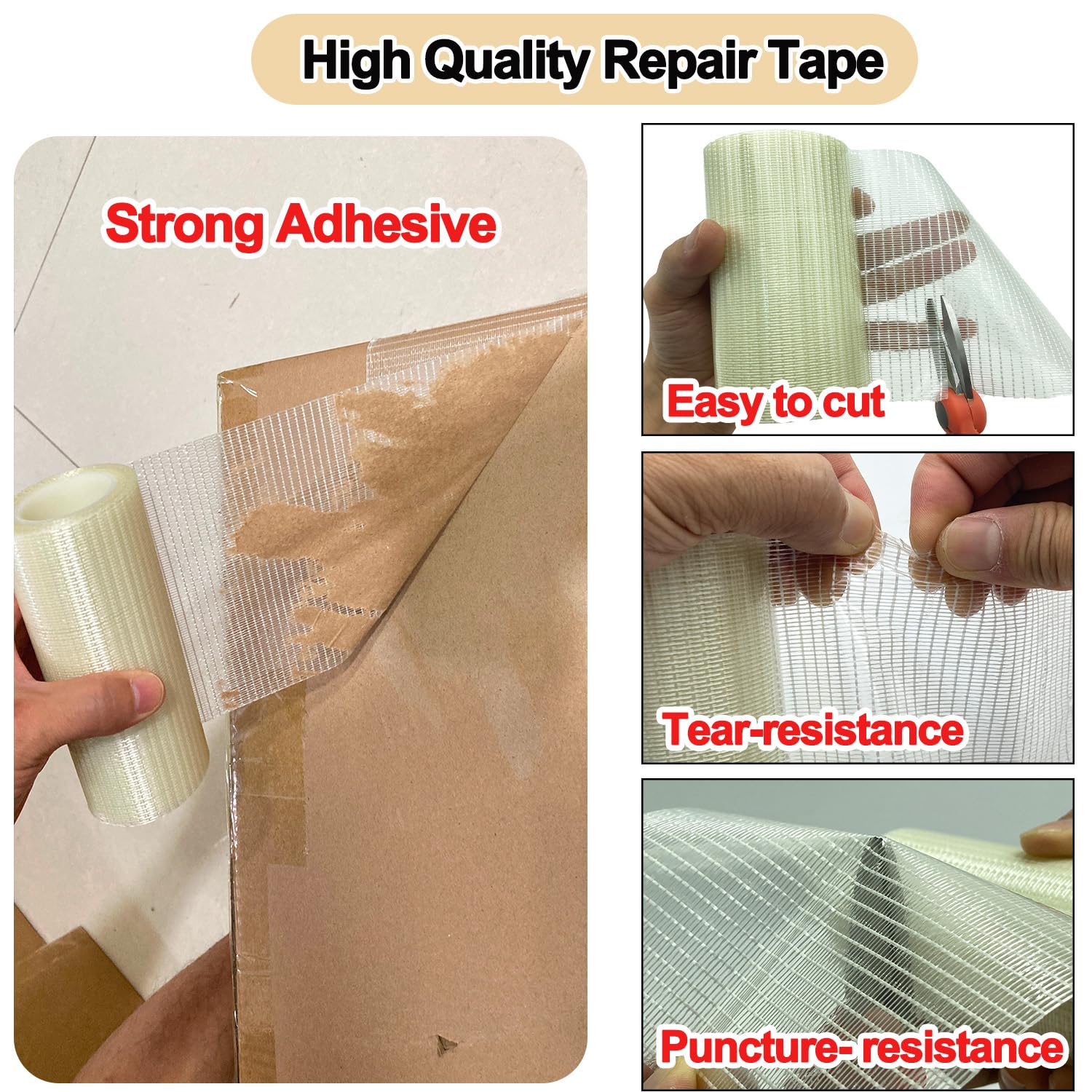 5IN x 39FT Heavy Duty Waterproof Repair Tape - RV Awning, Tent, Boat Cover, Canvas, Tarp, Sail & Canopy Patch Kit | Emergency Fix for Outdoor Gear, Camping Equipment & Marine Accessories | Perfect for RV Trips, Camping Adventures & Boat Maintenance