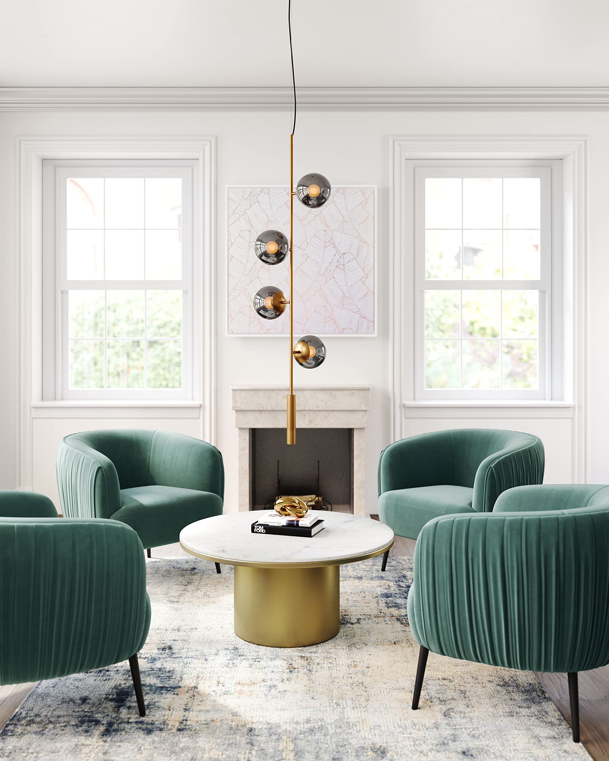 Zatara Brass Ceiling Lamp - Elegant Lighting for Living Room, Bedroom & Dining Area