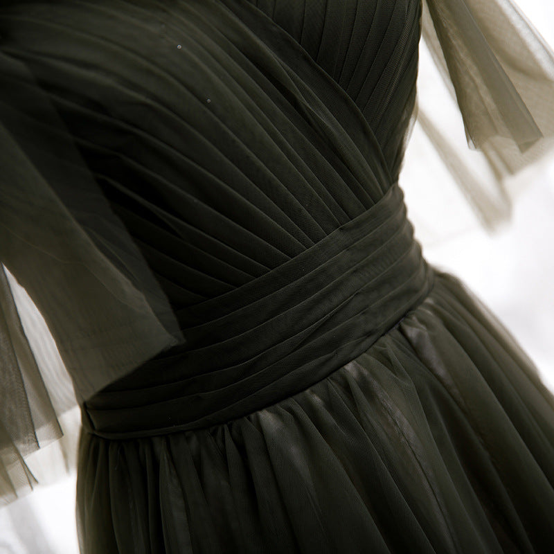 Elegant Dark Green Tulle Prom Dress - A-Line Evening Gown for Formal Parties & Special Occasions | Perfect for Homecoming, Quinceañera & Black Tie Events