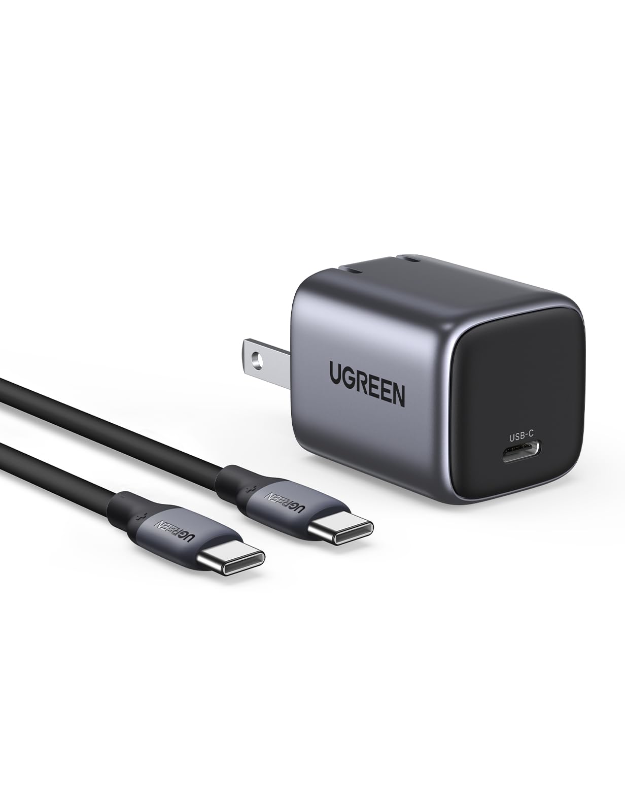 UGREEN Nexode 30W GaN Fast USB C Charger with 60W Cable - Compact PD PPS Charger for iPhone 14/13 Pro, Galaxy S23, Pixel 7 Pro, iPad Pro - Fast Charging for Home, Office & Travel