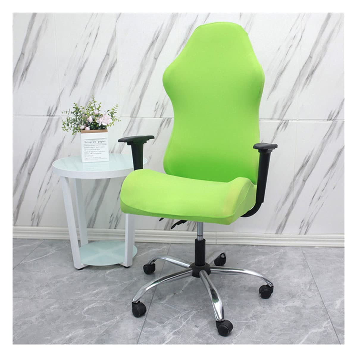 Elastic Spandex Gaming Chair Cover - Removable Washable Slipcover for Office, Computer & Swivel Chairs - Soft Protector with Stretch Fit (Green) - Perfect for Home Office, Gaming Setup & Workspace Decor