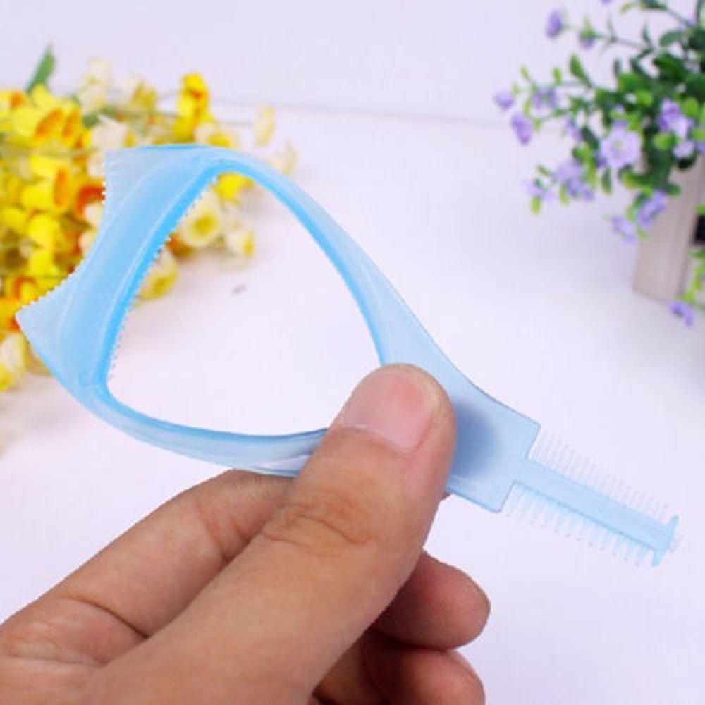 Yueton 2-Pack 3-in-1 Makeup Eyelash Tool - Upper & Lower Lash Mascara Applicator Guide with Eyelash Comb - Perfect for Professional Makeup & Home Beauty Routine