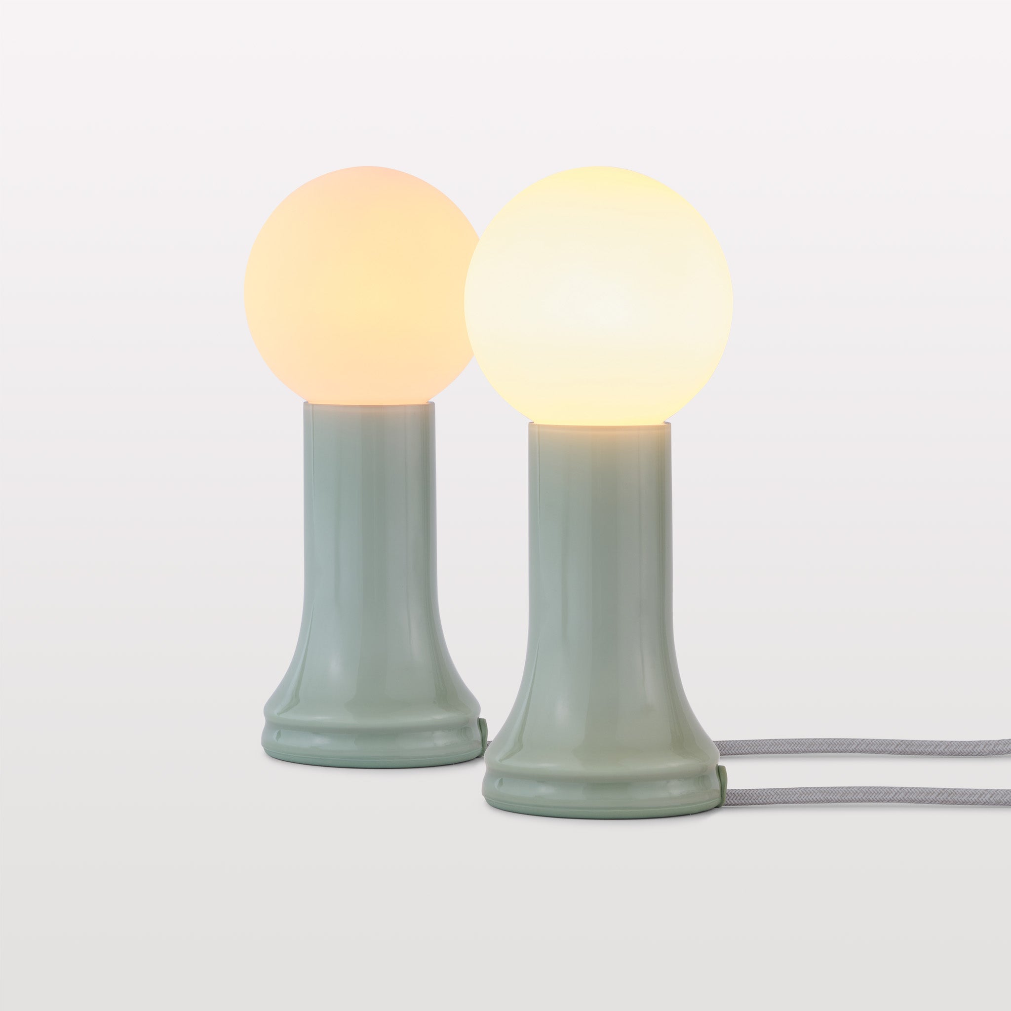 Shore Table Lamp in Sea Green - Set of 2 Modern Coastal Bedside Lights for Living Room, Bedroom & Office Decor