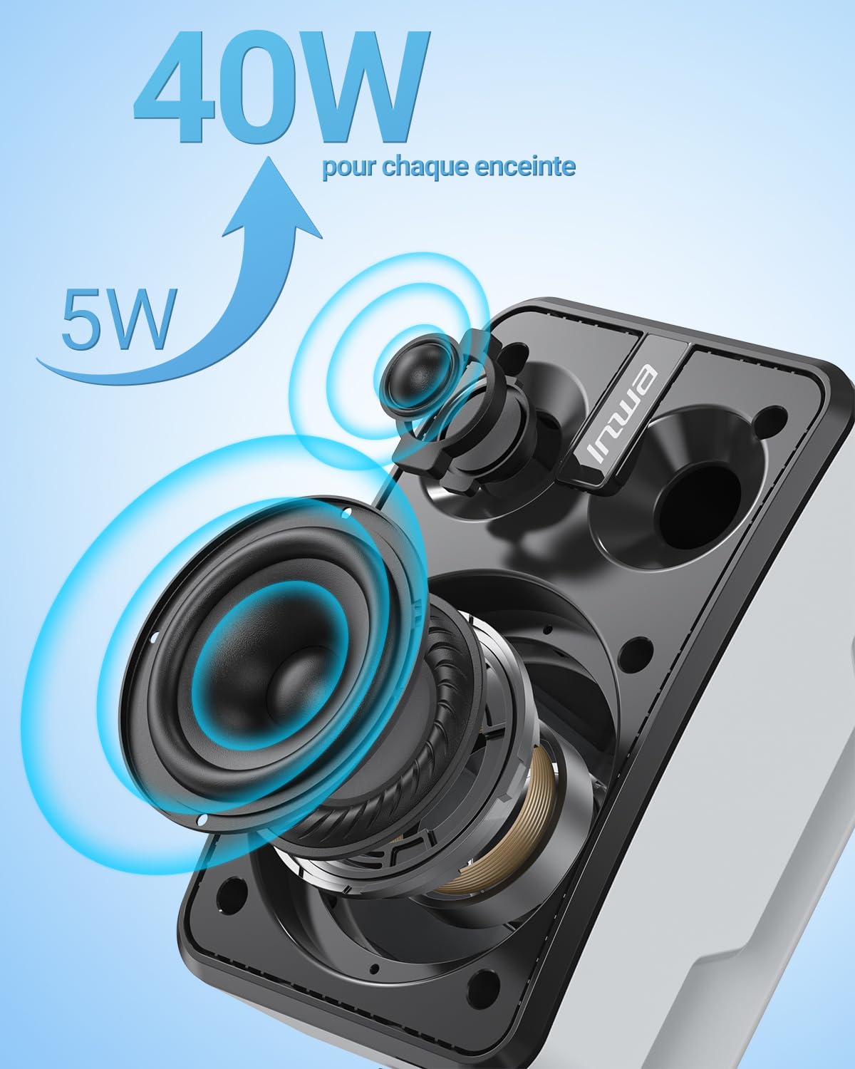 IPX5 Waterproof Outdoor Bluetooth Wall Speaker - Powerful Audio with Deep Bass, 100 Speaker Sync (White, MZ621) - Perfect for Pool Parties, Backyard BBQs & Patio Entertainment