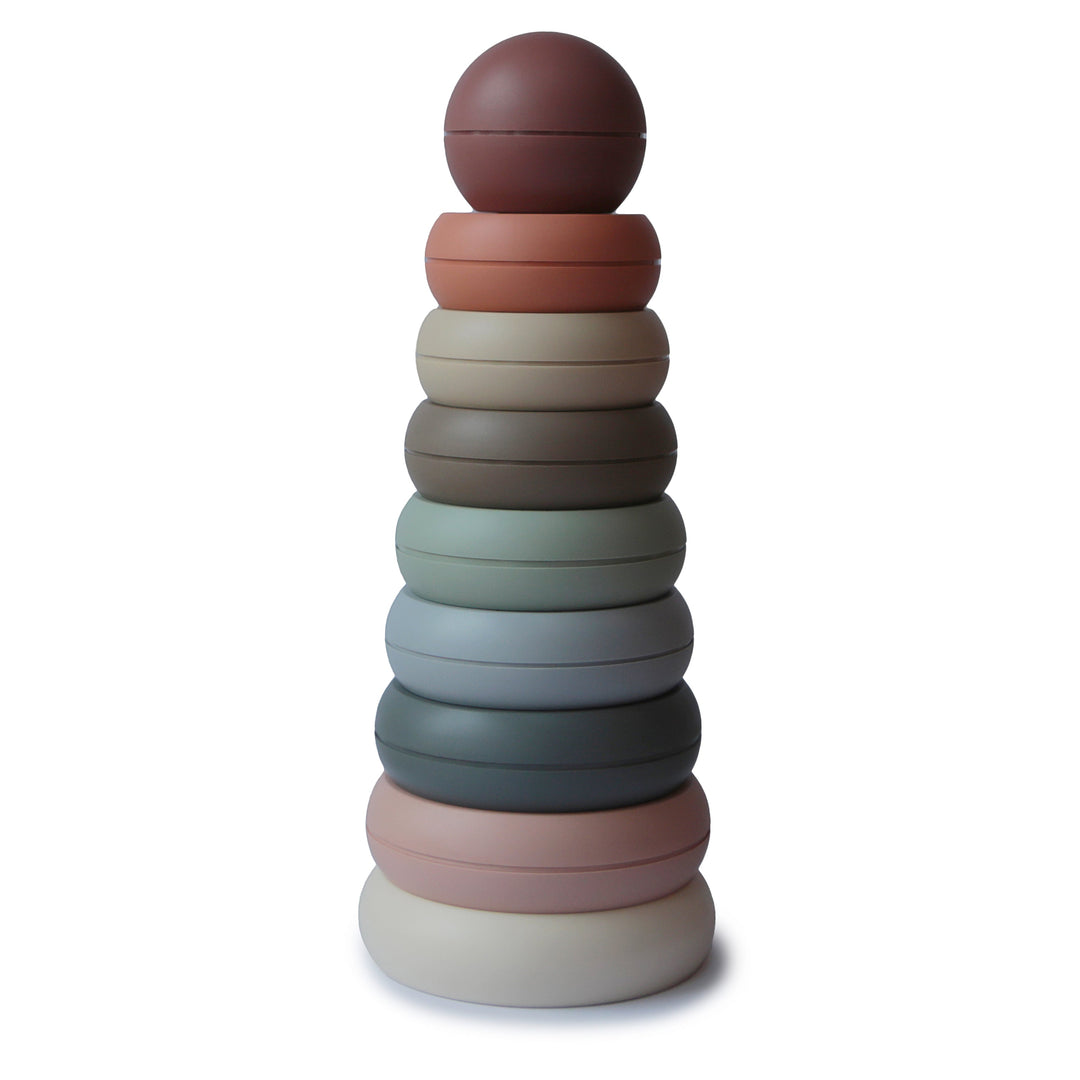 Mushie Stacking Rings Toy for Babies & Toddlers - Montessori Educational Wooden Rainbow Stacker for Early Learning, Fine Motor Skills Development - Perfect for Playtime, Daycare & Sensory Play Activities