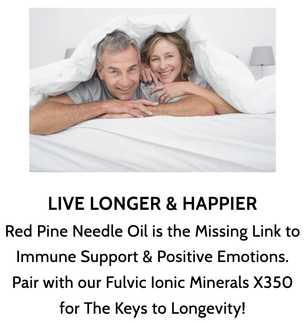 Optimally Organic Red Pine Needle Oil 2oz - Natural Immune Booster with BioActive Compounds for Cell & DNA Support - 1290 Drops (3-7 Drops per Dose) - Vegan, Non-GMO Longevity Supplement - Perfect for Daily Wellness & Immune System Support