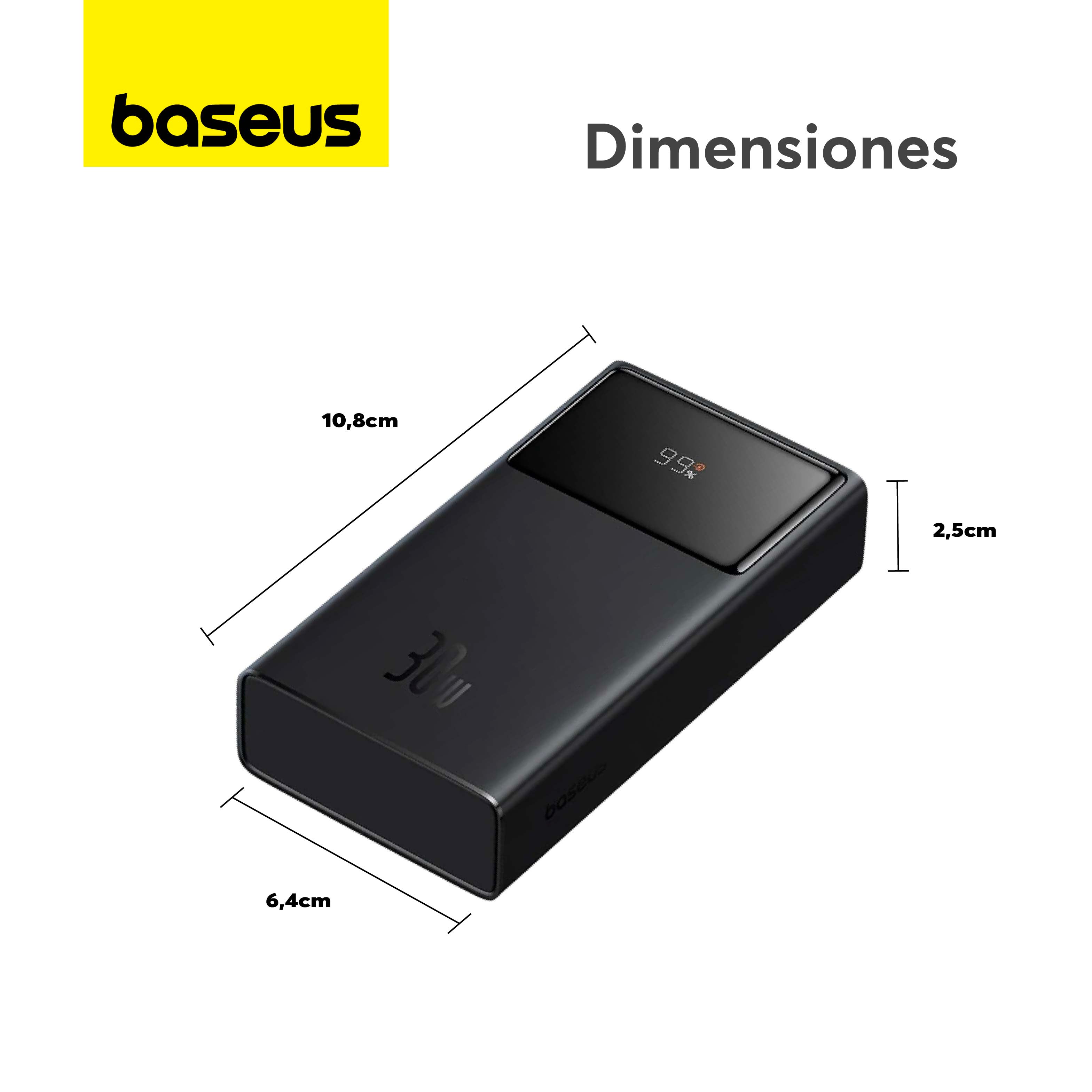 Baseus Star Lord 10000mAh Power Bank with Digital Display, 30W Fast Charging Portable Charger - Perfect for Travel, Camping & Emergency Power Backup (Black)