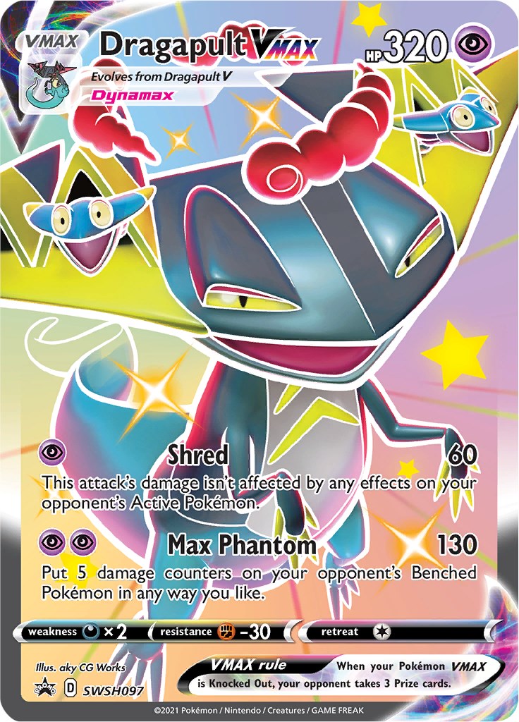 Dragapult VMAX Pokemon Card - SWSH097 SWSD - Rare Collectible Trading Card for Battles & Gaming Enthusiasts