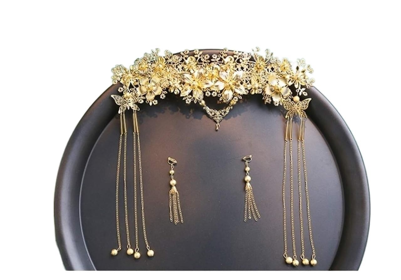 Elegant Chinese Phoenix Crown Bridal Tiara - Vintage Wedding Headdress for Women, Perfect for Round Face, Xiuhe Dress Accessory | Ideal for Traditional Chinese Weddings, Bridal Photos, and Cultural Performances