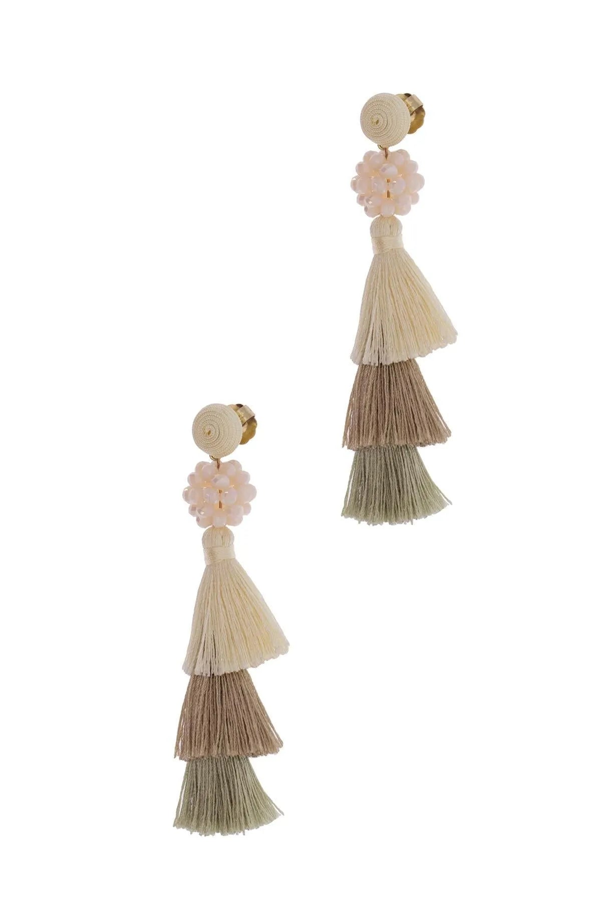 Crystal Cluster Tassel Earrings for Women - Elegant Bohemian Dangle Earrings with Natural Stones - Perfect for Parties, Weddings & Everyday Wear