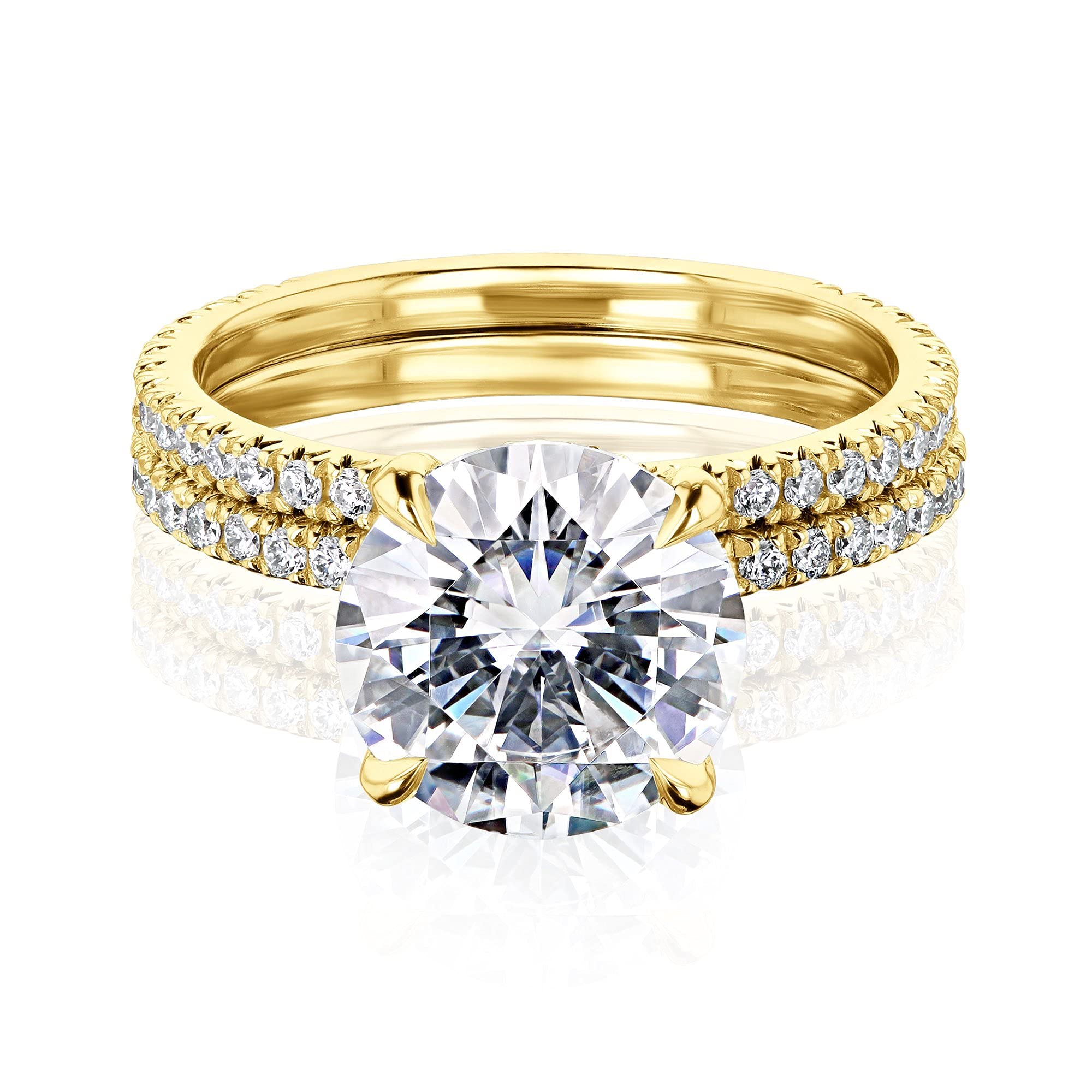 Kobelli Moissanite Wrap Basket Bridal Set - Elegant Wedding Ring Set for Women, Durable & Sparkling Engagement Rings | Perfect for Proposals, Anniversaries, and Bridal Jewelry Collections