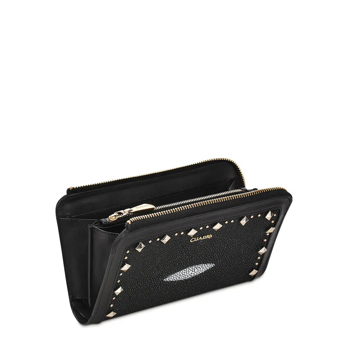 BD224MA Cuadra Black Fashion Stingray Bifold Wallet for Women - Elegant & Durable Leather Wallet for Everyday Use, Gift Ideas