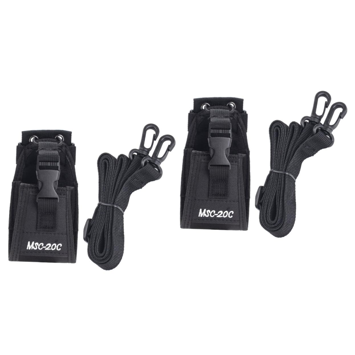 UKCOCO 2-Pack Adjustable Walkie Talkie Pouch - Durable Nylon Radio Holder for Motorola, Baofeng, Kenwood - Perfect for Hiking, Camping, Construction & Security Work