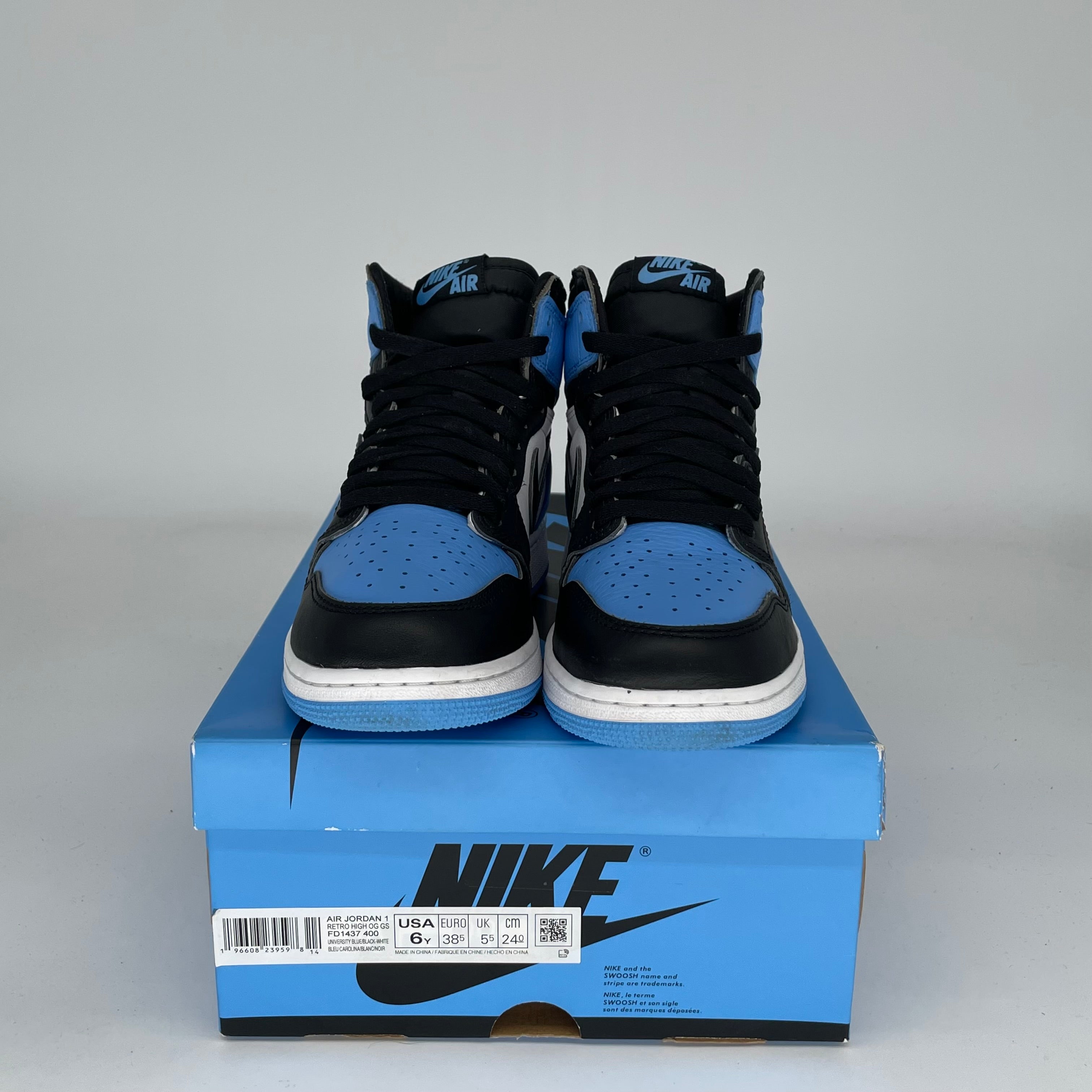 Air Jordan 1 UNC Toe Size 6Y FD1437-400 - Men's Basketball Shoes for Casual Wear & Street Style