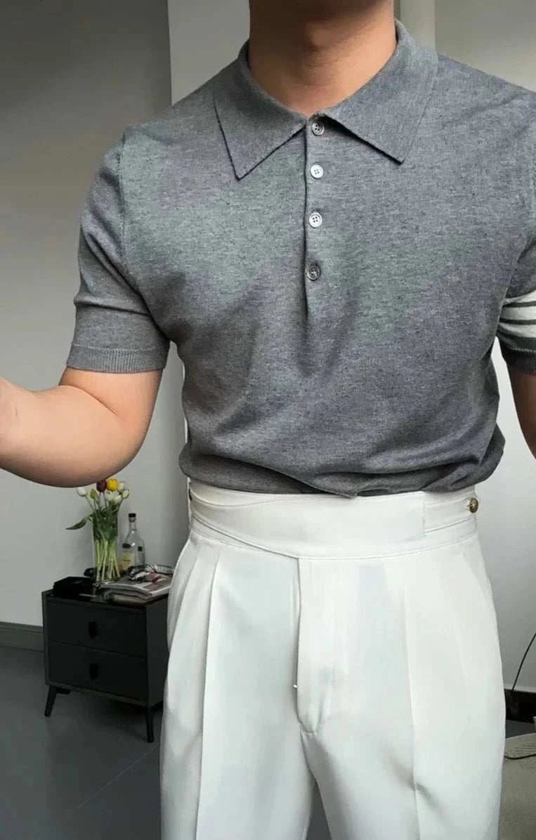 Men's Slim Fit Polo Shirt - Breathable Summer Casual T-Shirt for Outdoor Activities & Daily Wear